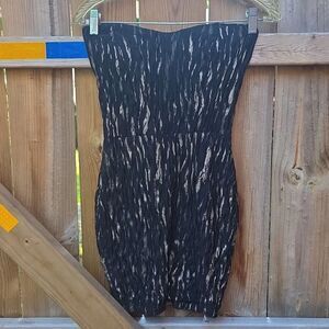 Symphony Strapless Black and Cream Dress